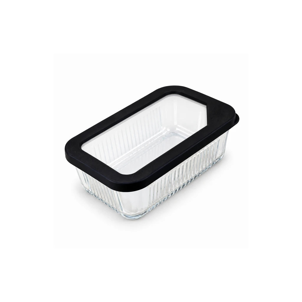 Limon Glass Rectangular Lunch Box - 450 ML | Black