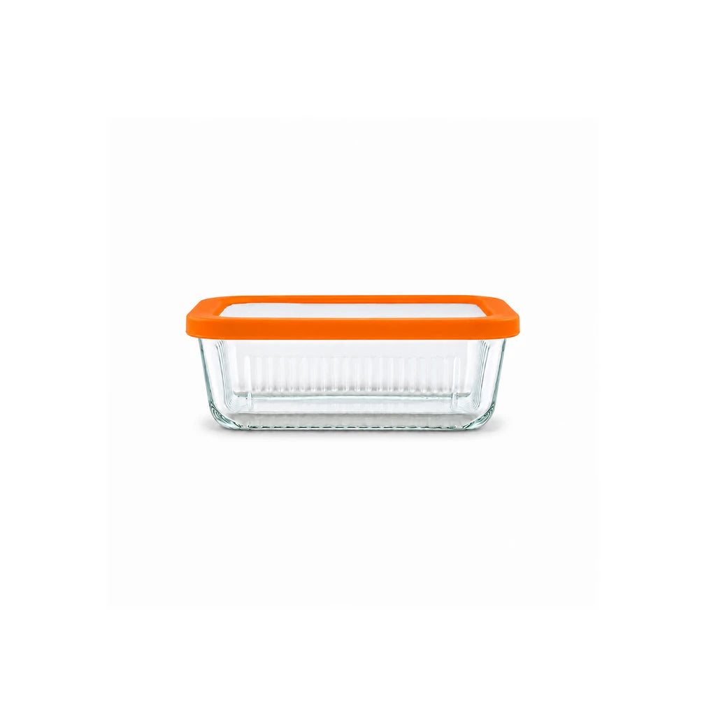 Limon Glass Rectangular Lunch Box - 450 ML | Orange
