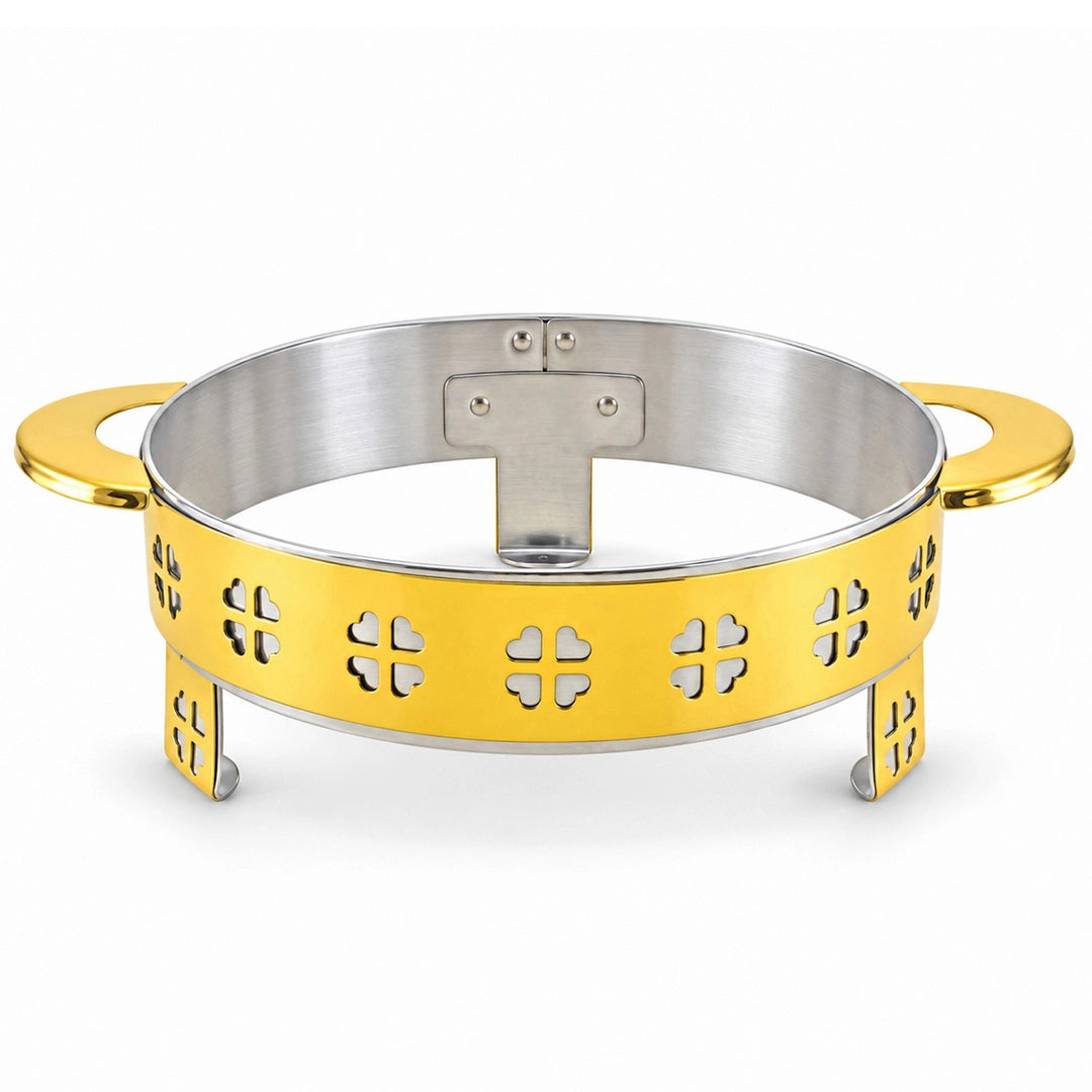 Oman Gold Coated Steel Serving Platter Stand | 40cm