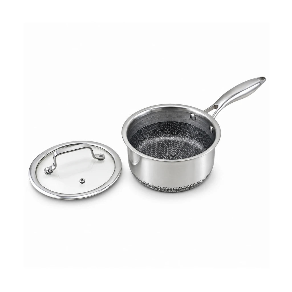 9TNINE Laser Coating Stainless Steel Sauce Pan | 18 & 20 Cm