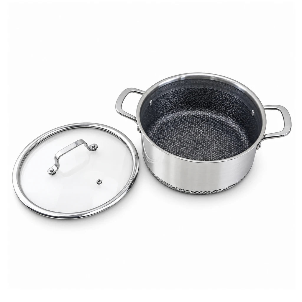 9TNINE Laser Coating Stainless Steel Cooking Pot | 28 & 30 Cm