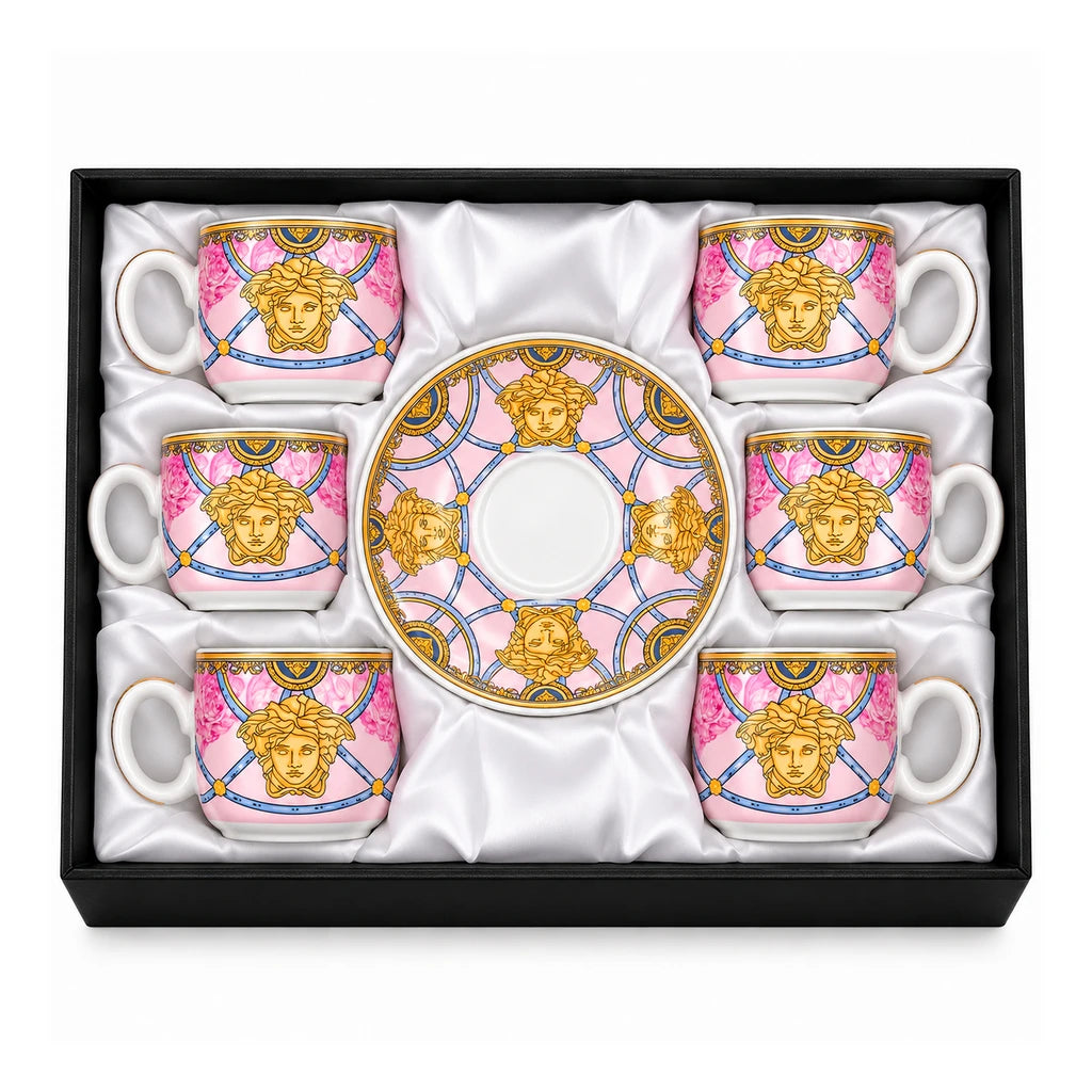 Versace 12-Piece Cup & Saucer Set With Gift Box