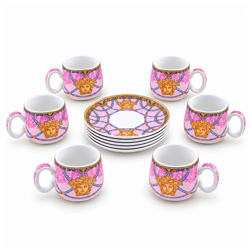 Versace 12-Piece Cup & Saucer Set With Gift Box
