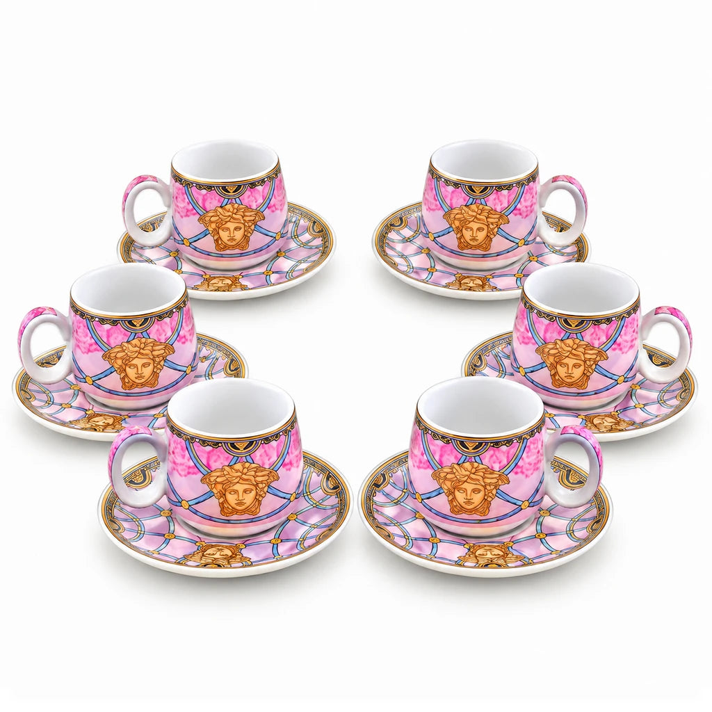Versace 12-Piece Cup & Saucer Set With Gift Box