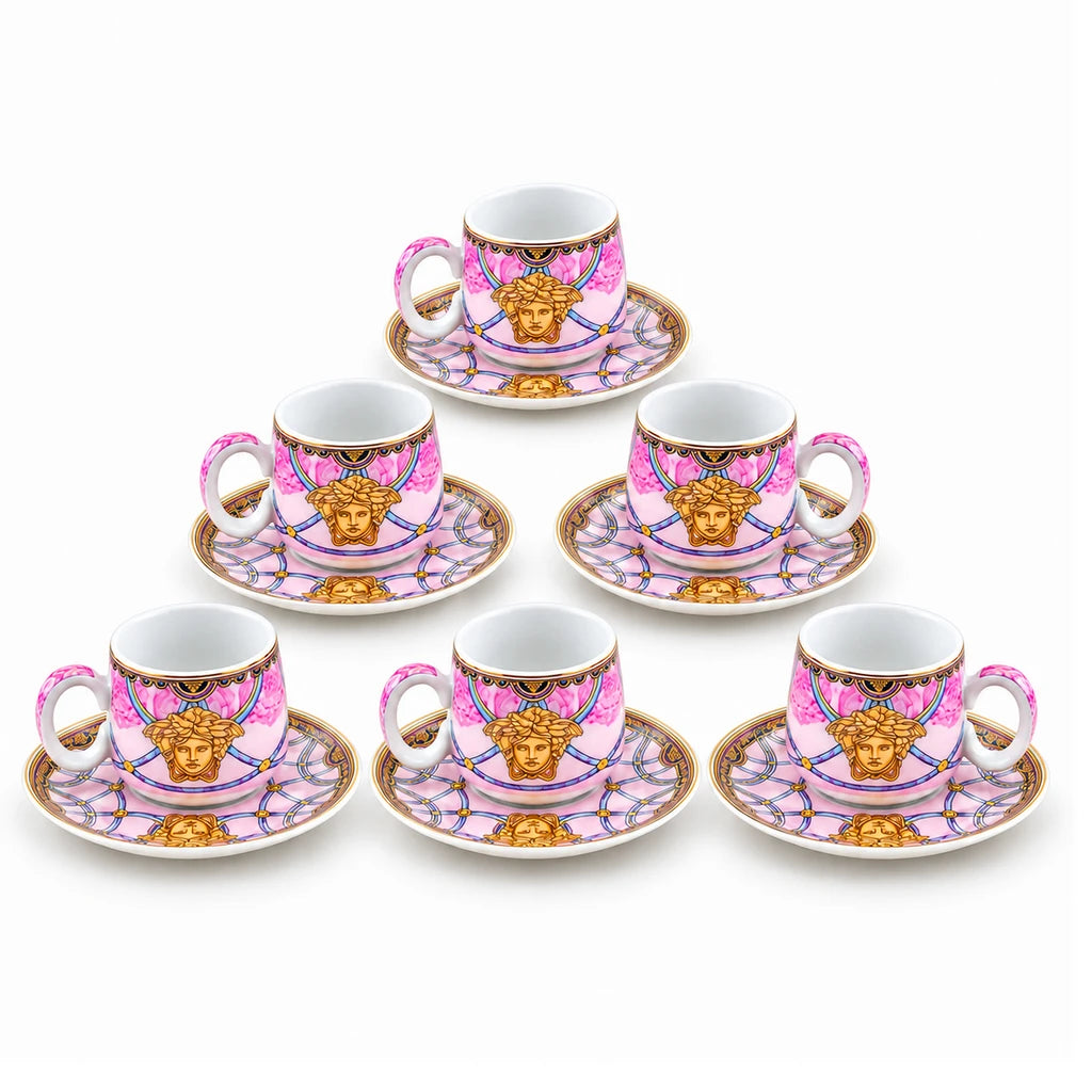Versace 12-Piece Cup & Saucer Set With Gift Box