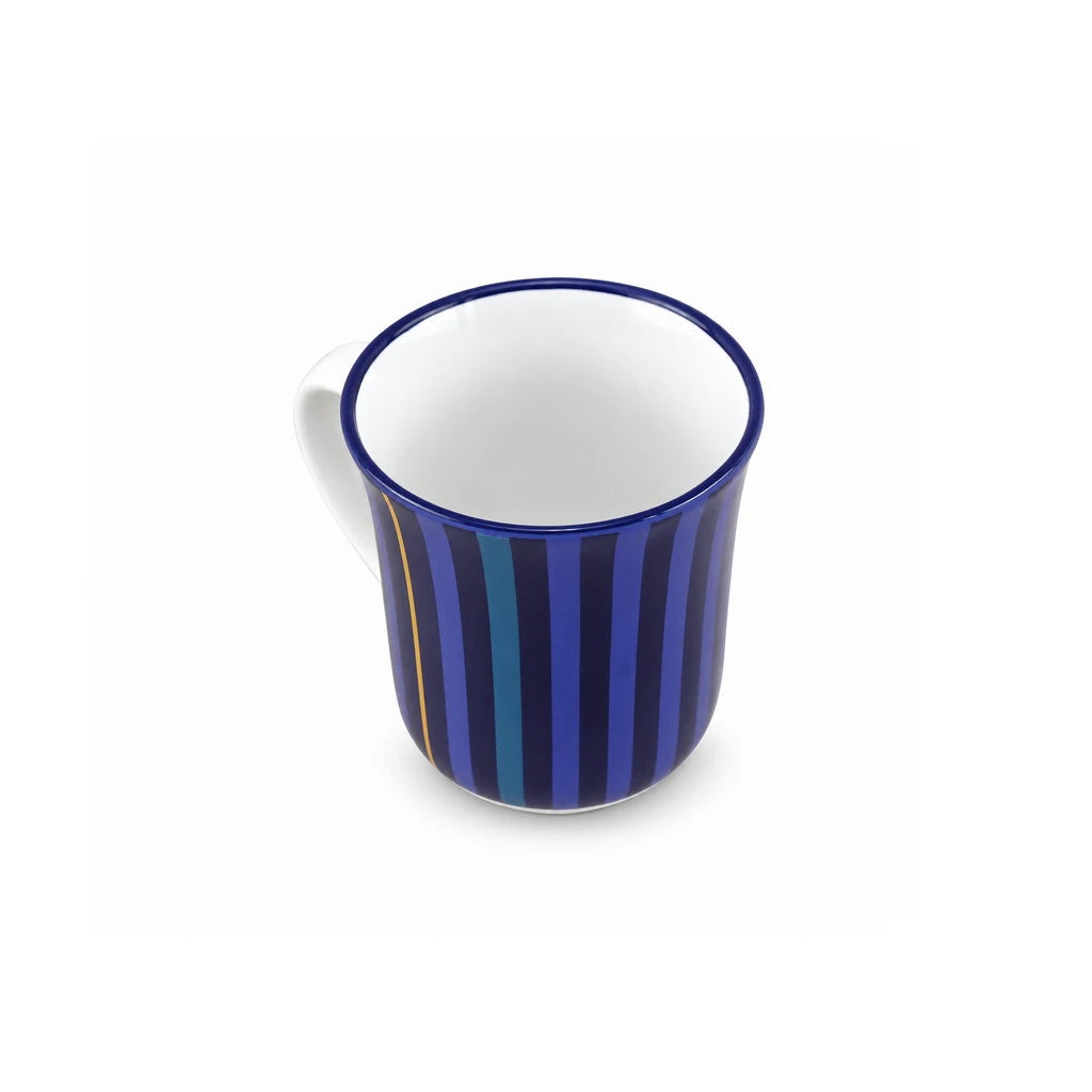 Heritage Porcelain Mug 250ml | Classic Shape | Vertical Stripe | Navy Blue