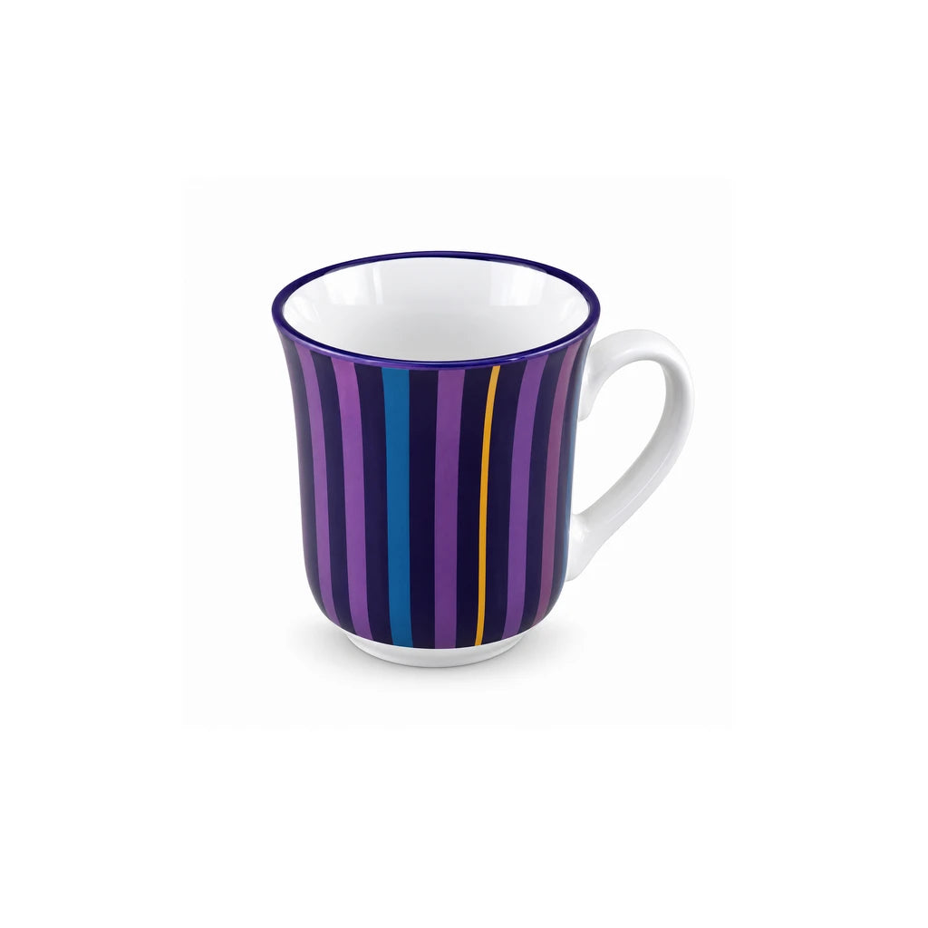 Heritage Porcelain Mug 250ml | Classic Shape | Vertical Stripe | Purple