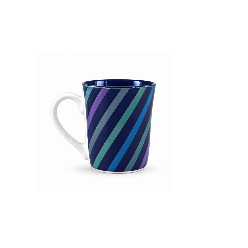 Heritage Porcelain Mug 250ml | Tall Cone Shape | Diagonal Stripe