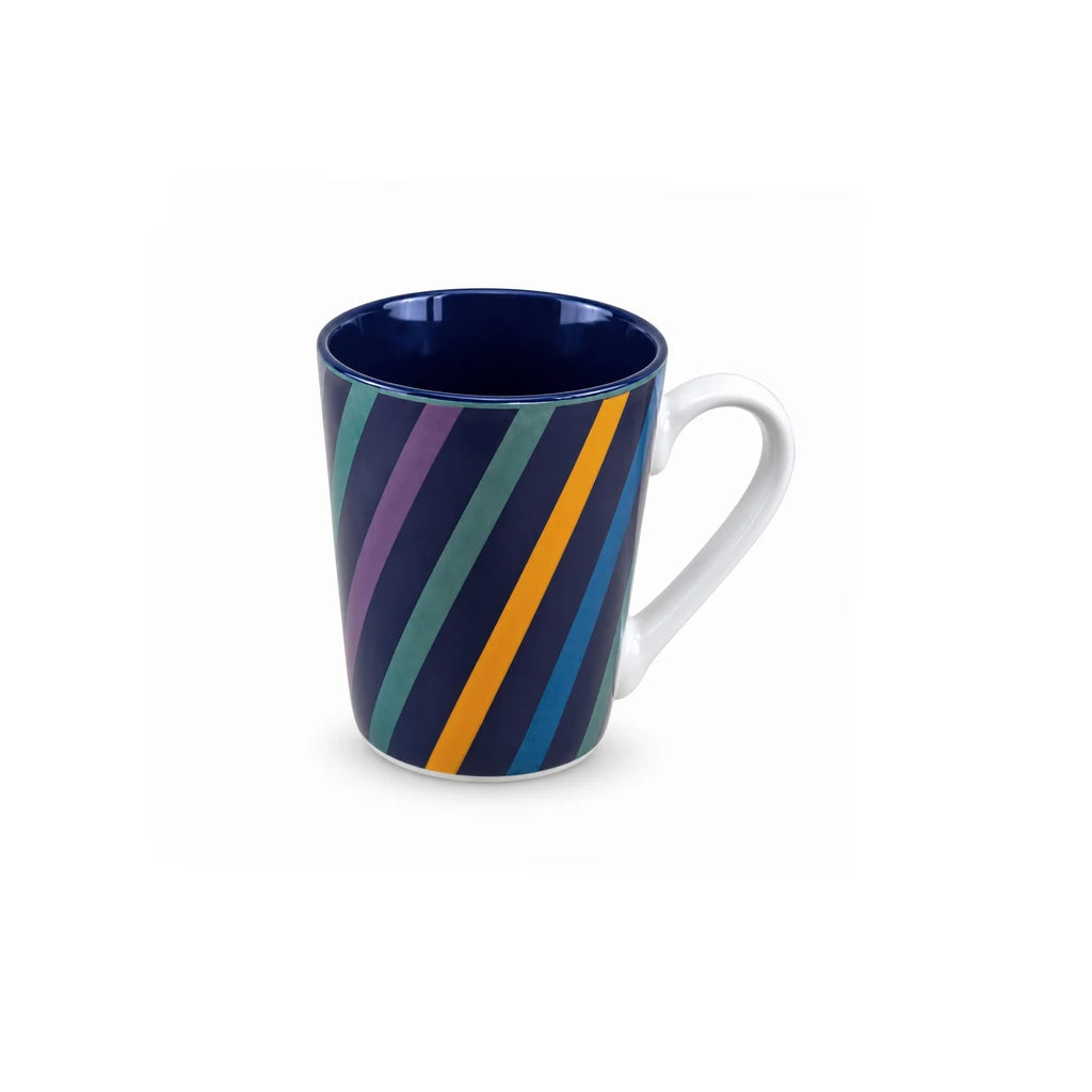 Heritage Porcelain Mug 250ml | Tall Cone Shape | Diagonal Stripe