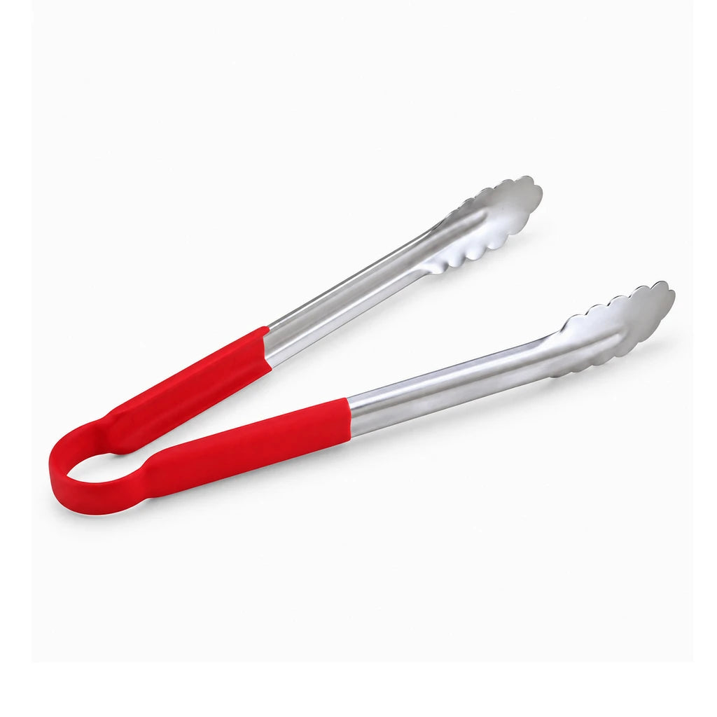 Ultra Red-Grip Scalloped Stainless Steel Utility Tong – 16 Inch