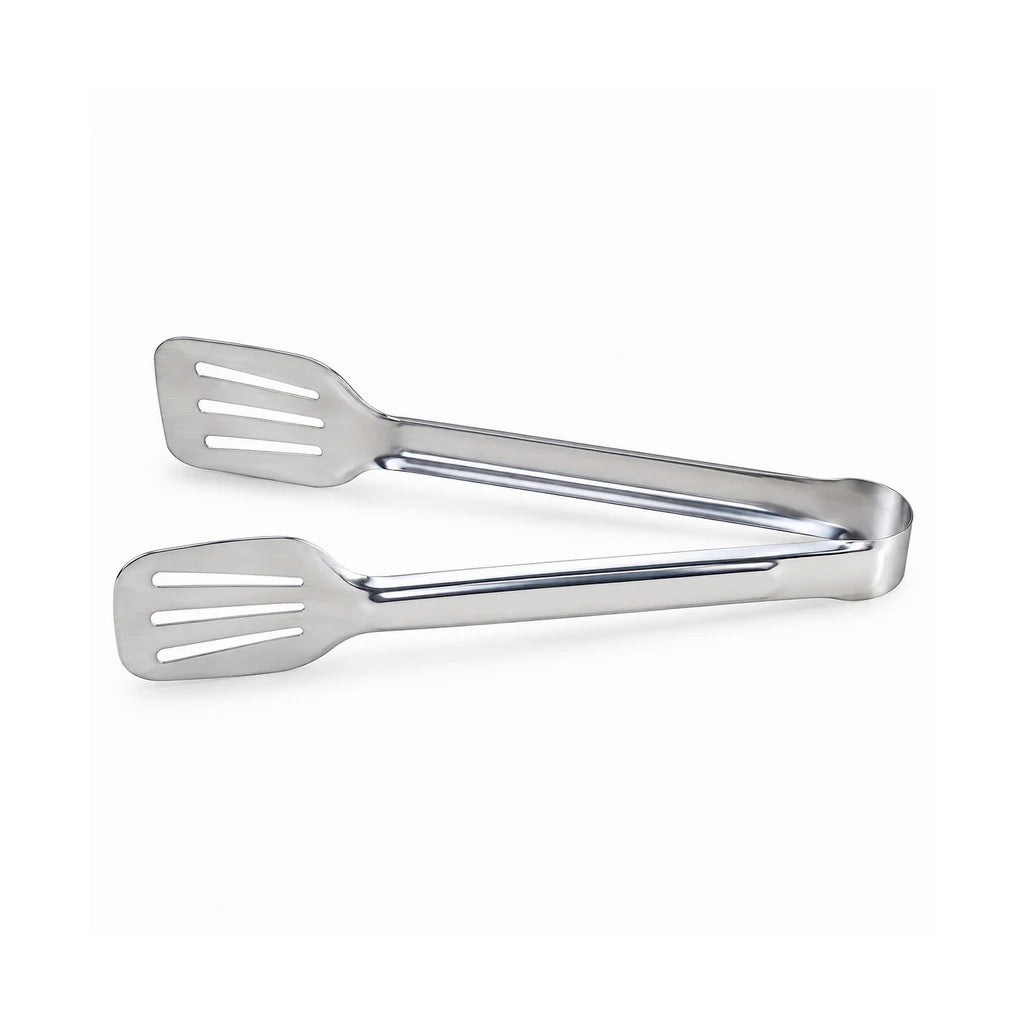 Blaze Rounded Triple-Slot Paddle Stainless Steel Loop Tong – 9 Inch