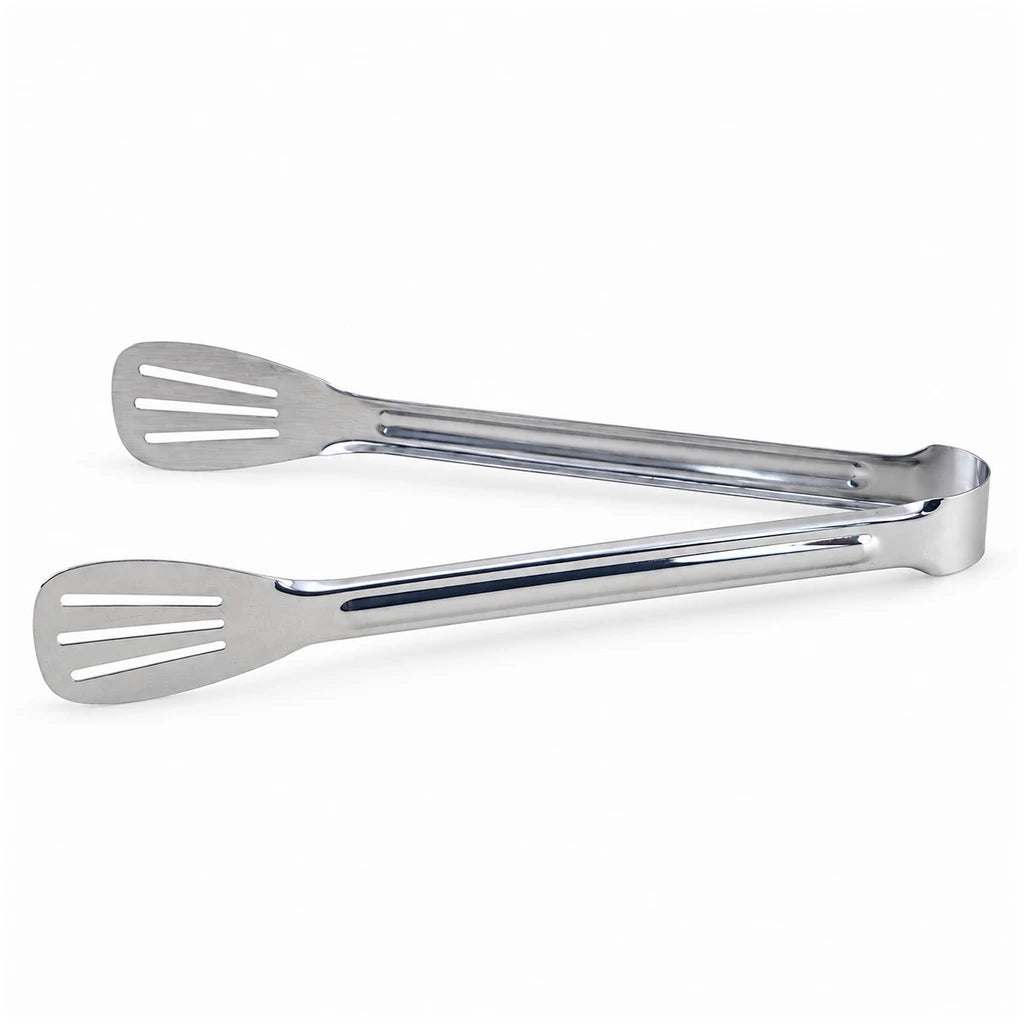 Blaze Triple-Slot Tapered Paddle Stainless Steel Loop Tong – 11 Inch