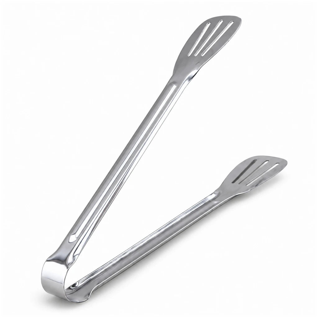 Blaze Triple-Slot Tapered Paddle Stainless Steel Loop Tong – 11 Inch