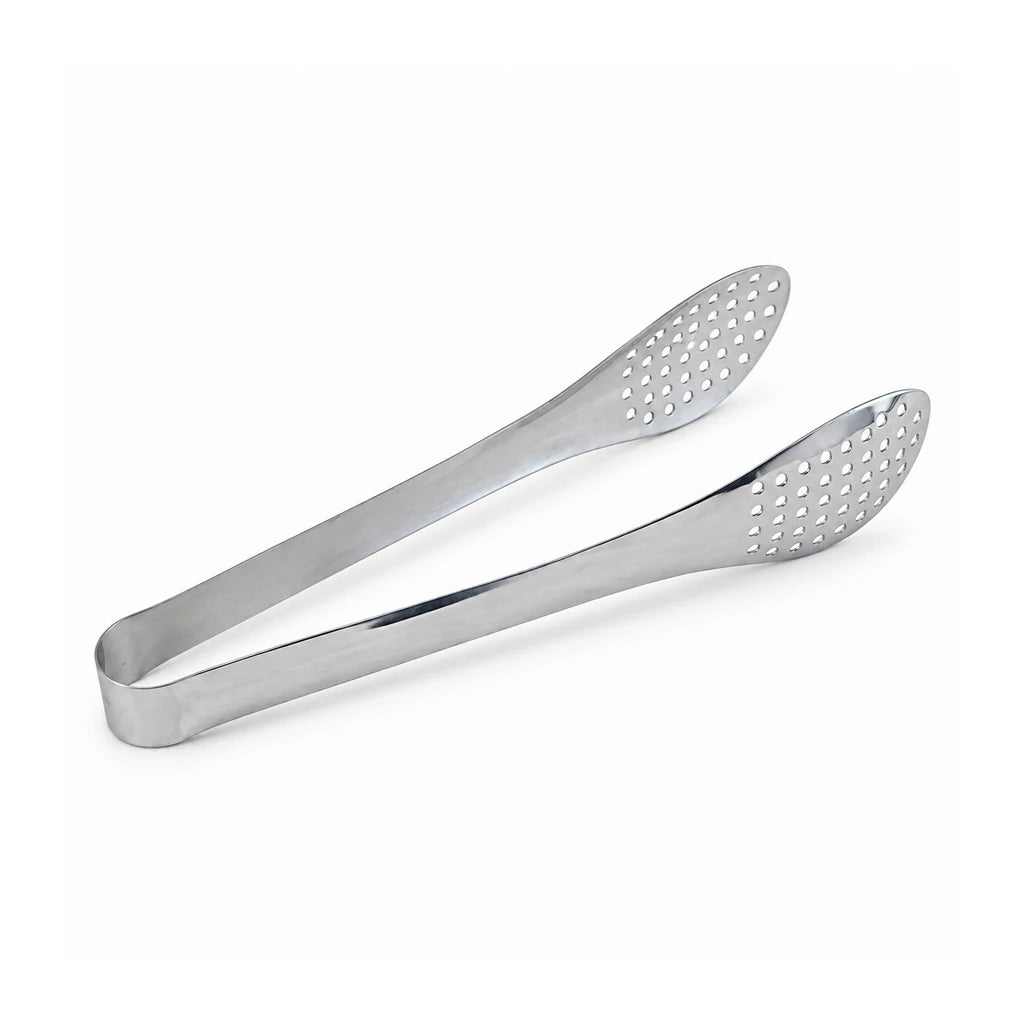 Blaze Perforated-Paddle Stainless Steel Loop Tong – 9 Inch