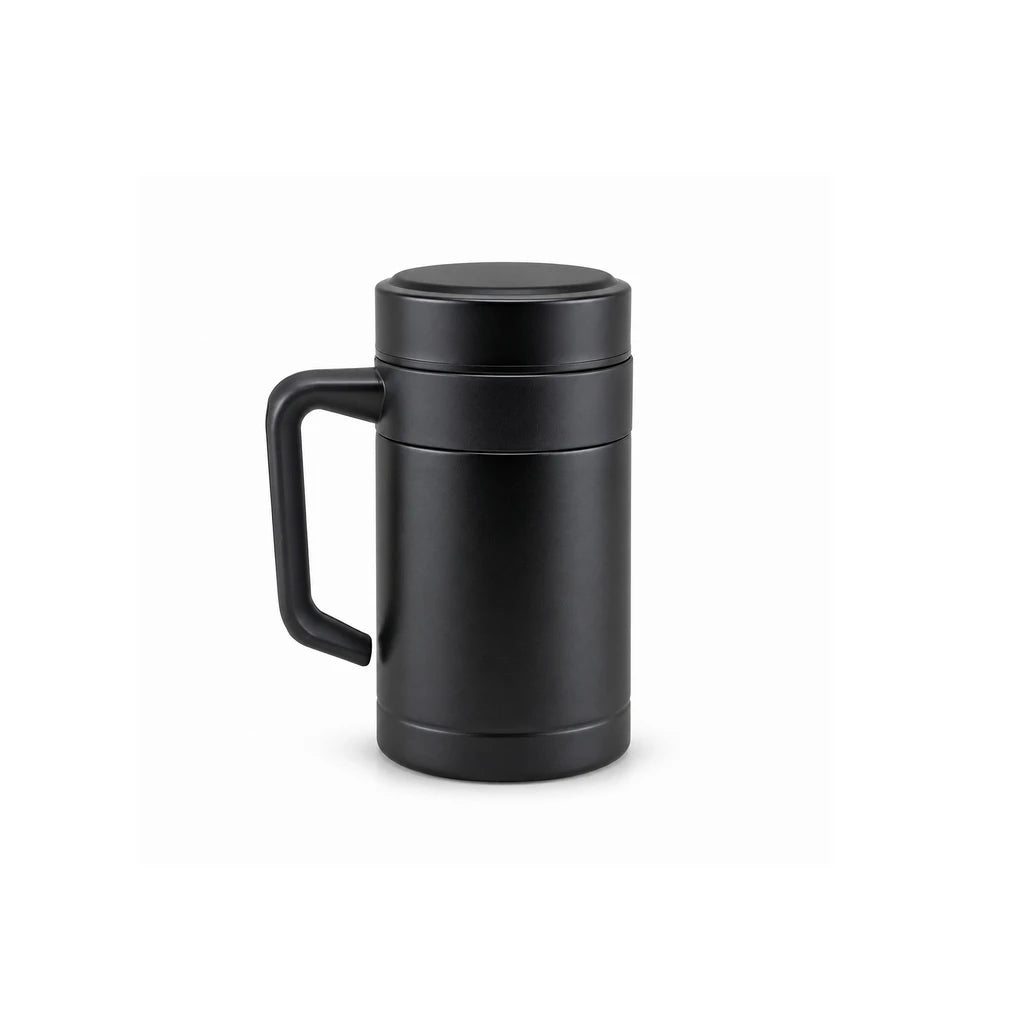Crest 500 ML Vacuum-Insulated Coffee Mug with Handle | Black Color