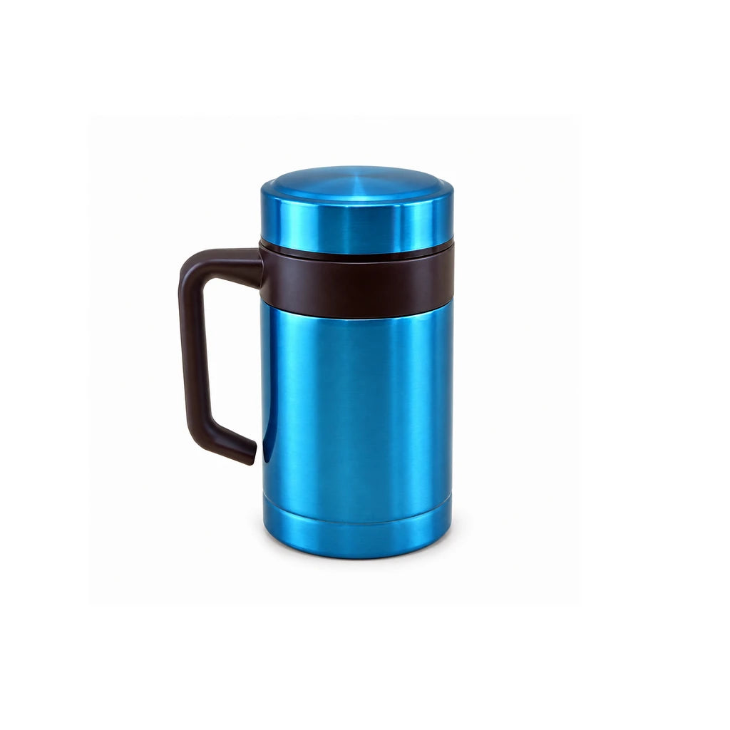 Crest 500 ML Vacuum-Insulated Coffee Mug with Handle | Blue Color
