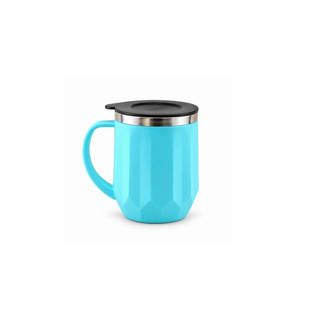 IQIX 400 ml Stainless Steel Coffee Mug with Lid | Blue Color