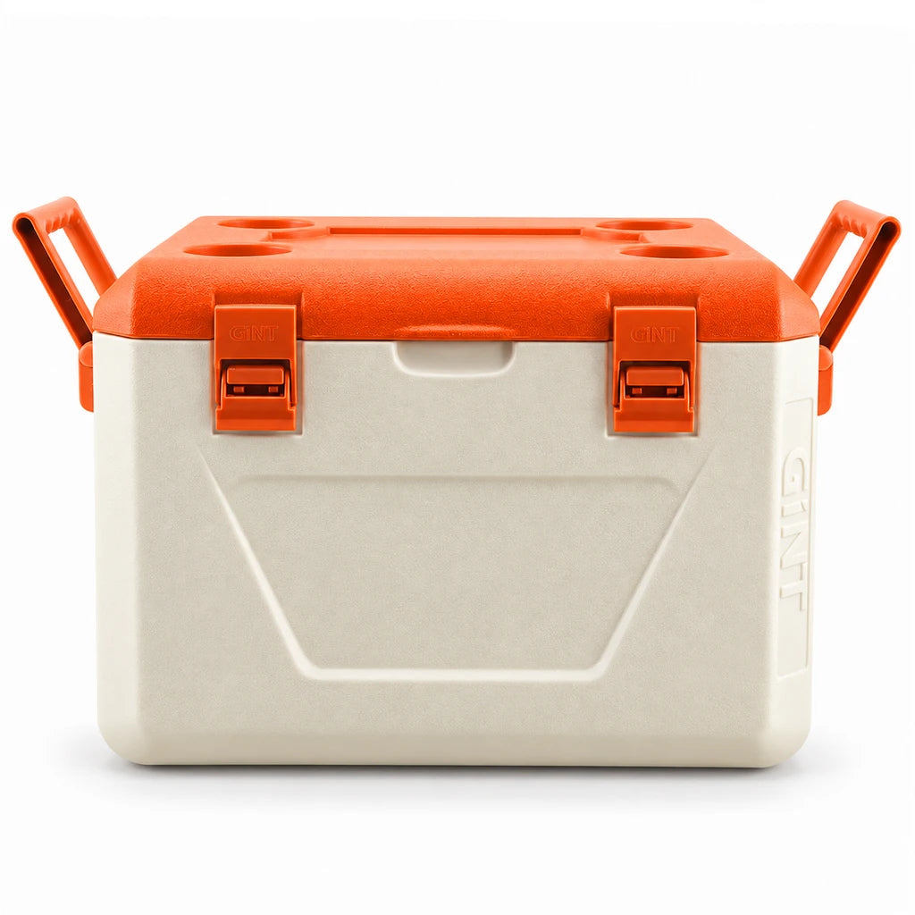 Gint 30-Liter Beige Plastic Cooler Box With Orange Lid