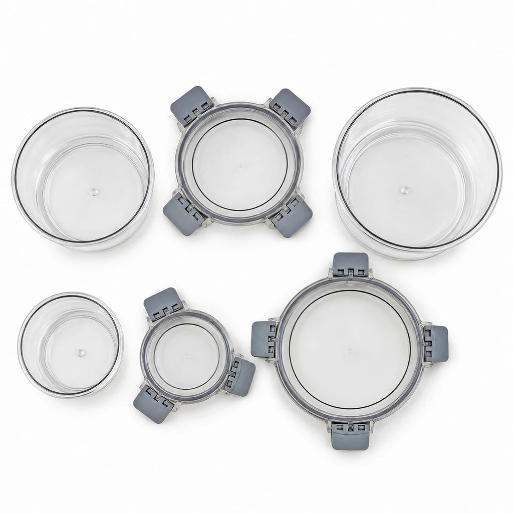 BEST 3-Piece Round Plastic Food Container Set With Lids
