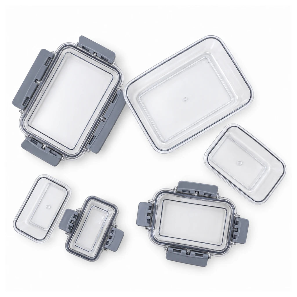 BEST 3-Piece Rectangular Plastic Food Container Set With Lids