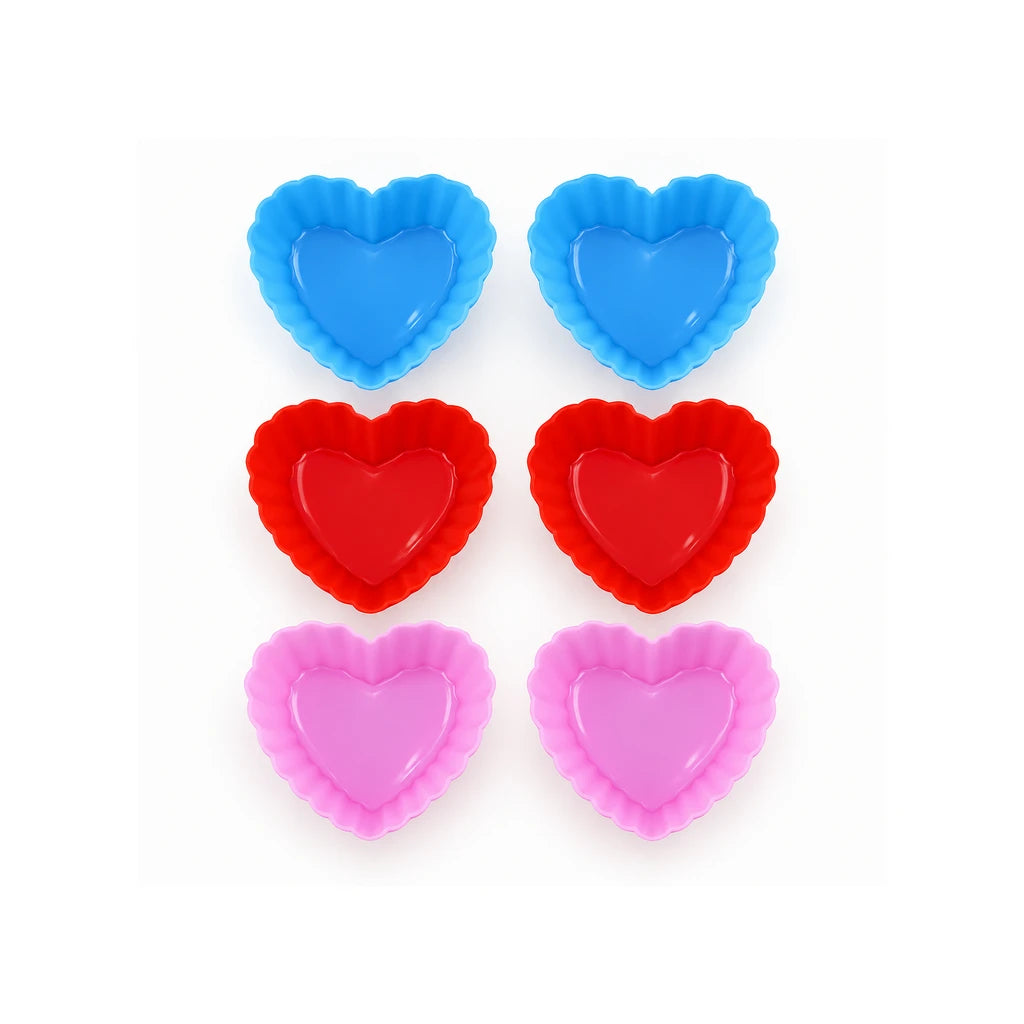 BEST Heart-Shaped Silicone Cupcake Liners, Set of 6