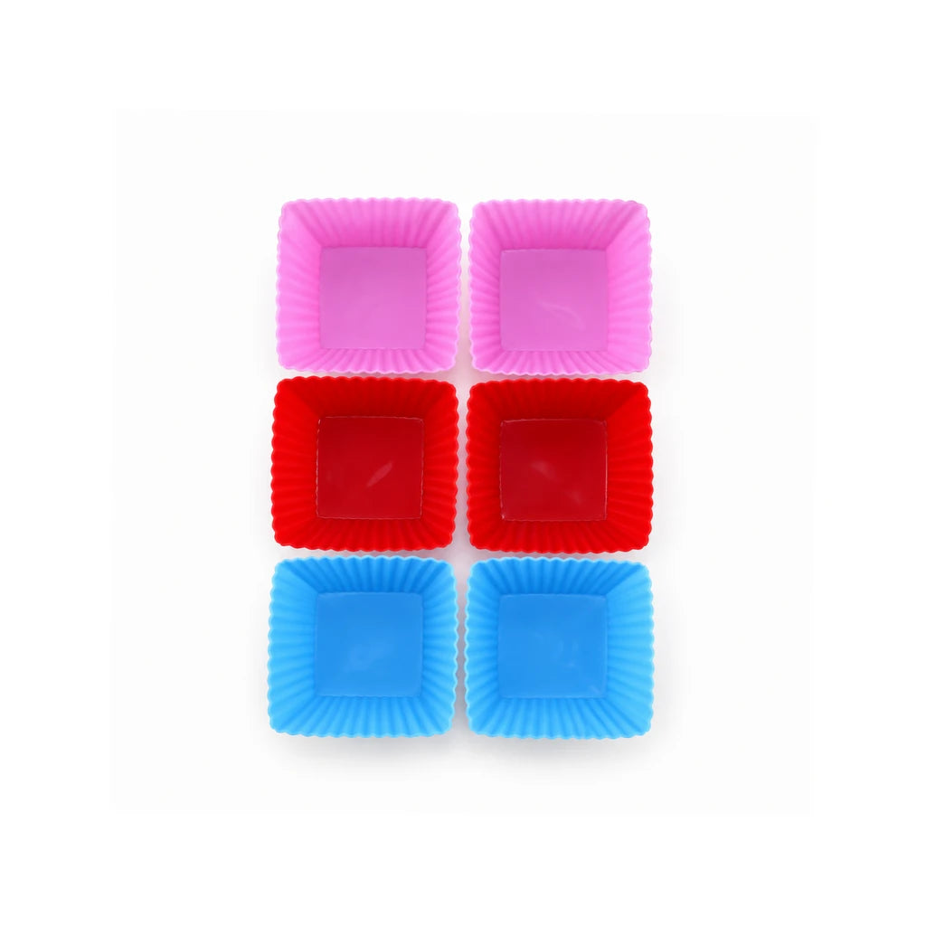 BEST Square Silicone Cupcake Liners, Set of 6