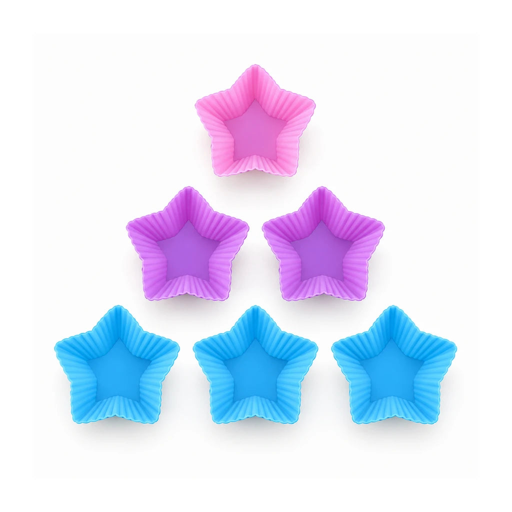 BEST Star-Shaped Silicone Cupcake Liners, Set of 6