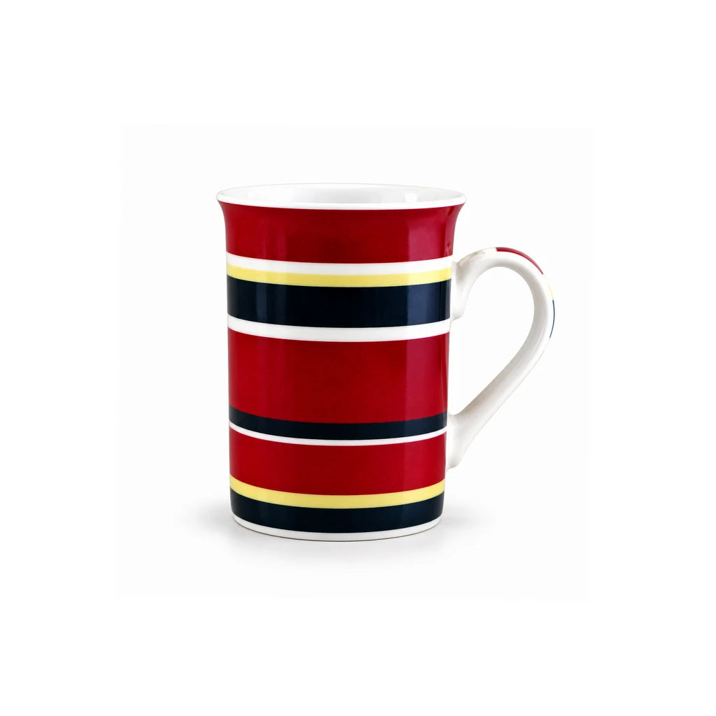 Heritage Porcelain Mug 350 mL | Horizontal Large Stripes | Red