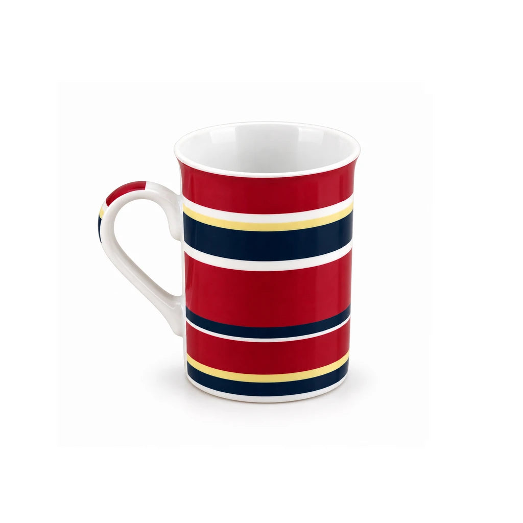 Heritage Porcelain Mug 350 mL | Horizontal Large Stripes | Red