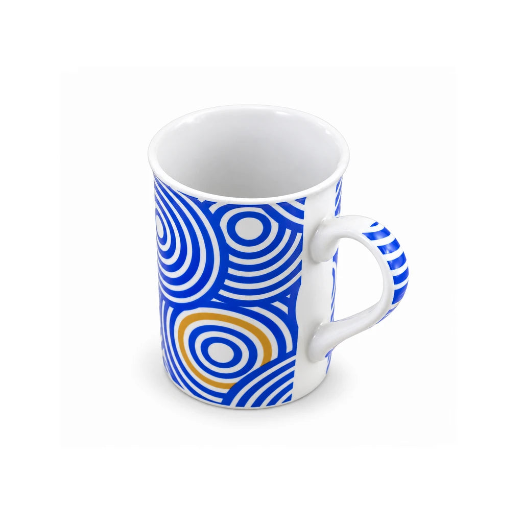 Heritage Porcelain 350 ML Mug | Concentric Circle Pattern | Blue