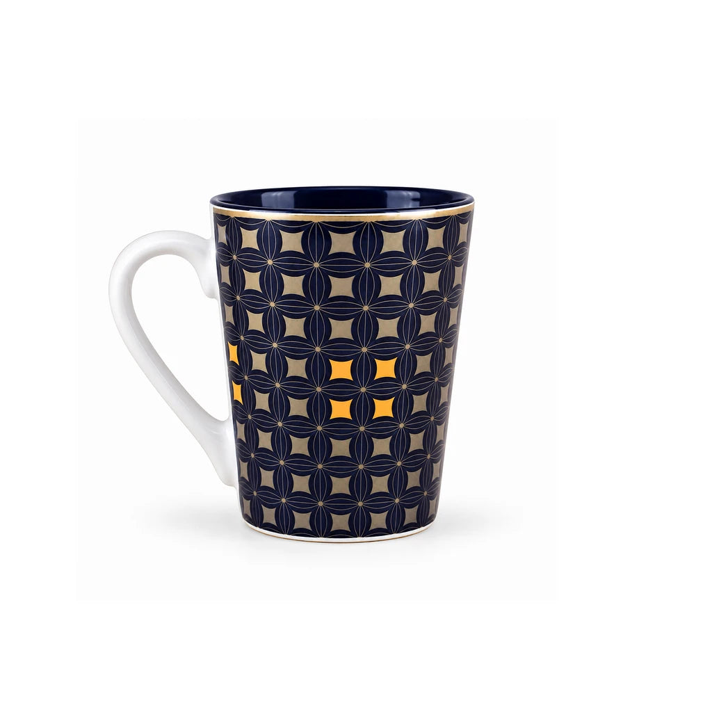 Heritage Porcelain Mug 450 ML | Geometric Pattern Collection | Beige