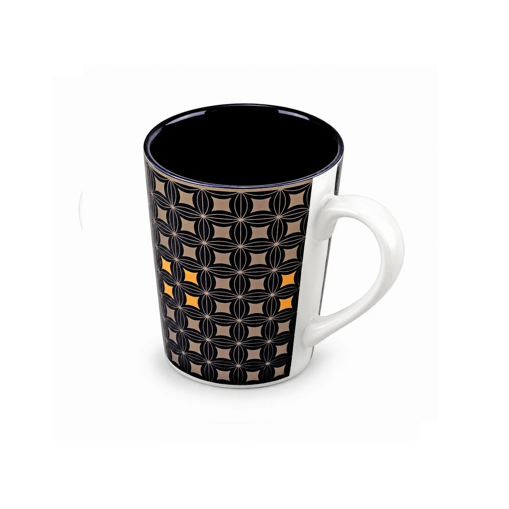 Heritage Porcelain Mug 450 ML | Geometric Pattern Collection | Beige