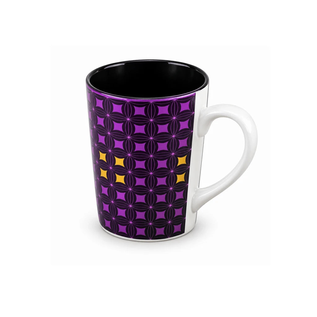 Heritage Porcelain Mug 450 ML | Geometric Pattern Collection | Purple