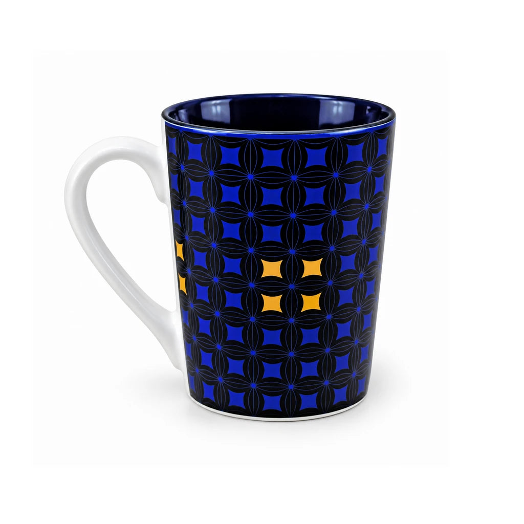 Heritage Porcelain Mug 450 ML | Geometric Pattern Collection | Blue