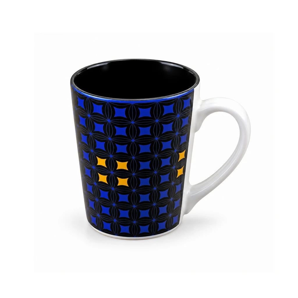 Heritage Porcelain Mug 450 ML | Geometric Pattern Collection | Blue