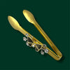 Fancy Food Tong Golden 9" Butterfly Design