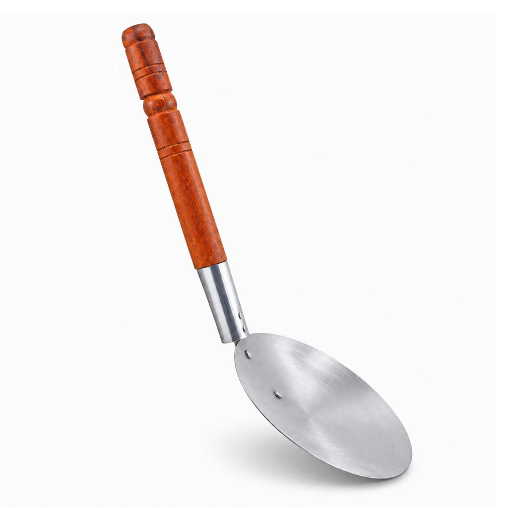 Stainless Steel 8-Inch Rice Serving Ladle (Doora) with Wooden Handle