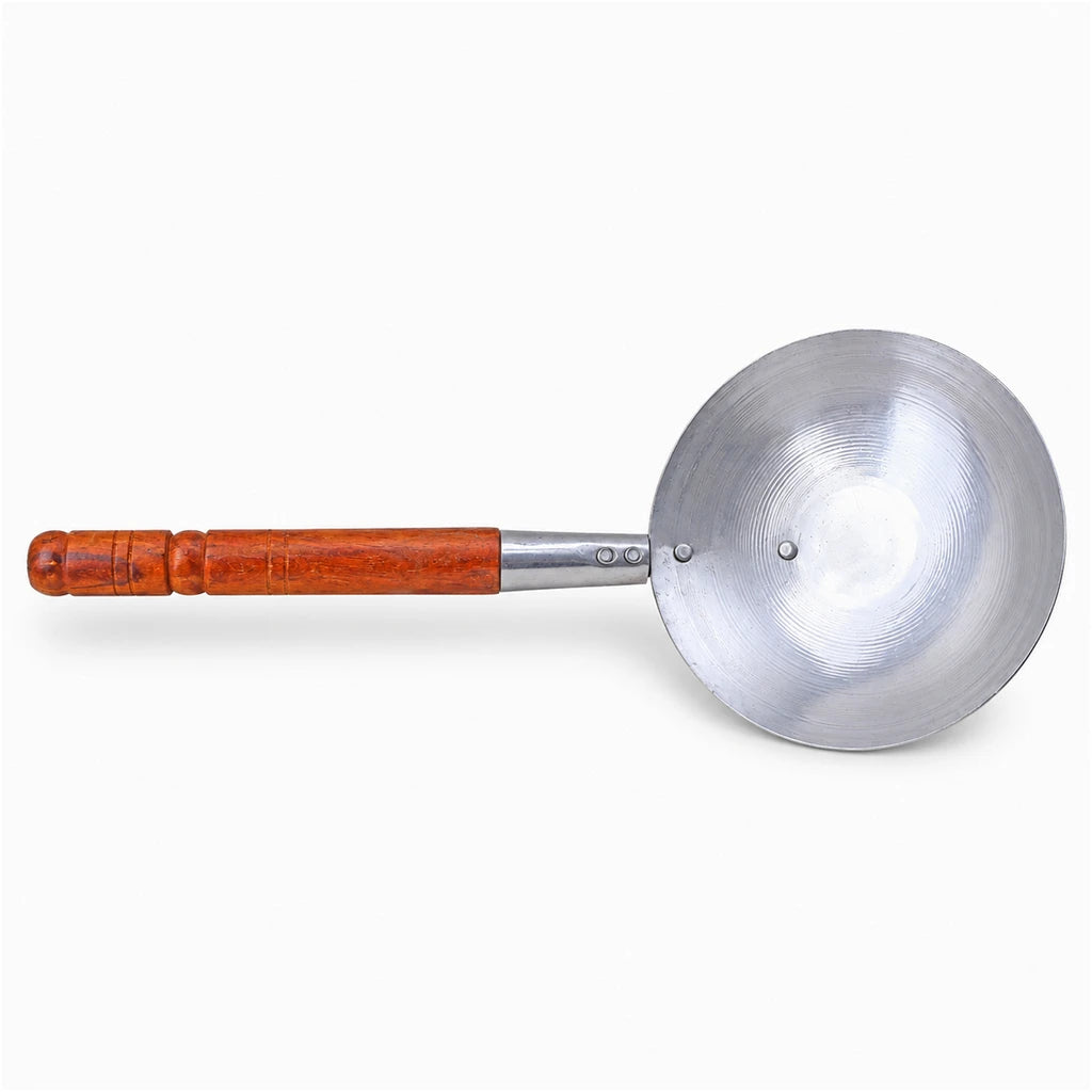 Stainless Steel 8-Inch Rice Serving Ladle (Doora) with Wooden Handle