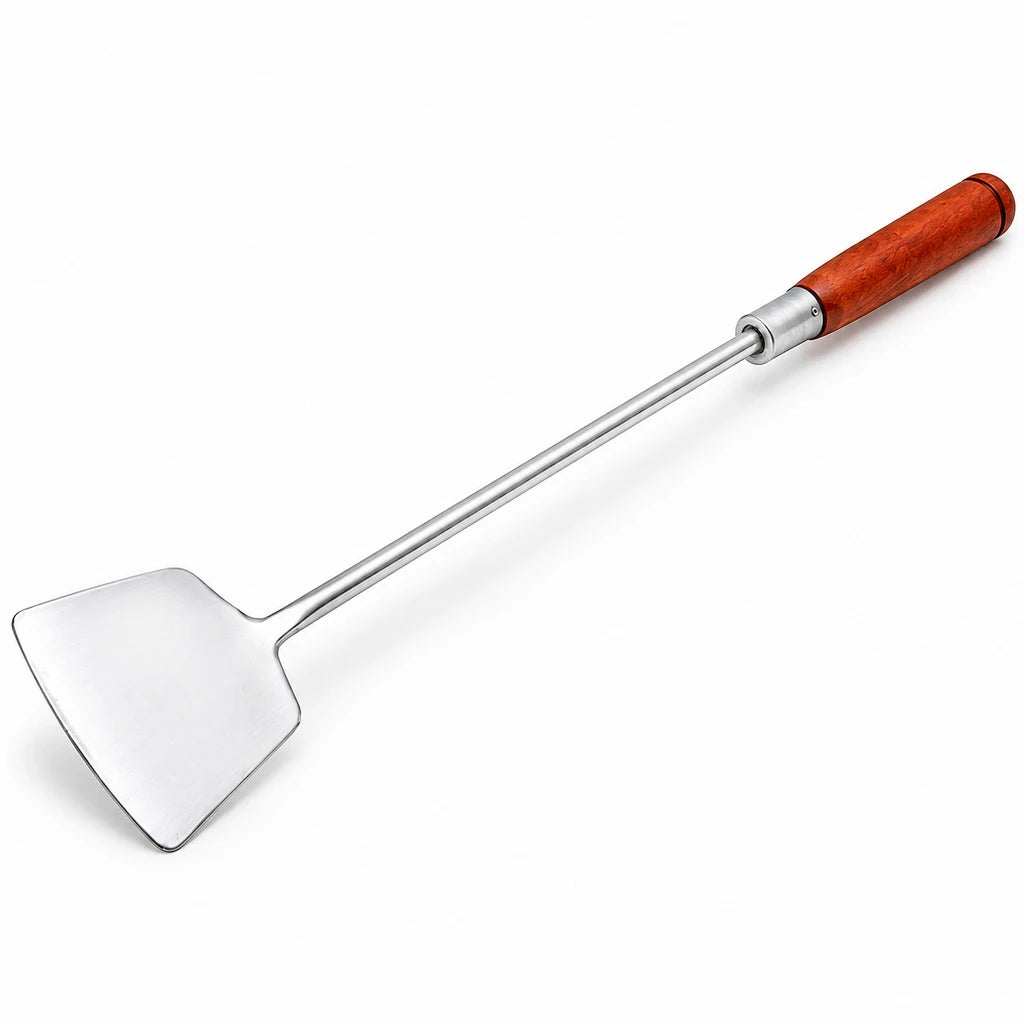 Stainless Steel Tawa Spatula (Khurpi) with Wooden Handle