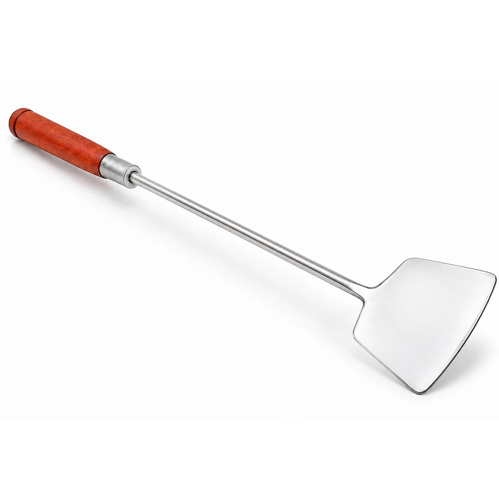 Stainless Steel Tawa Spatula (Khurpi) with Wooden Handle