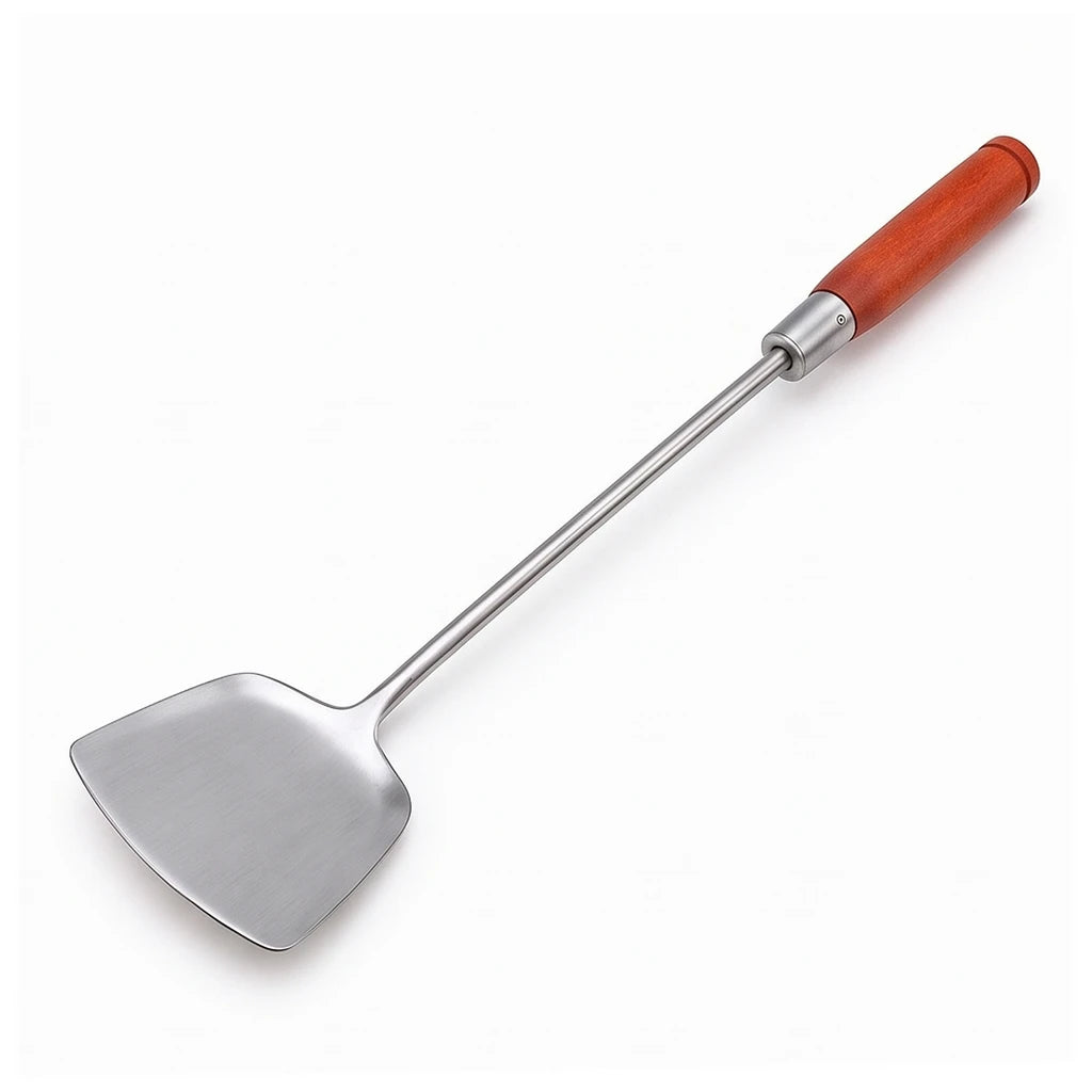 Stainless Steel Tawa Spatula (Khurpi) with Wooden Handle