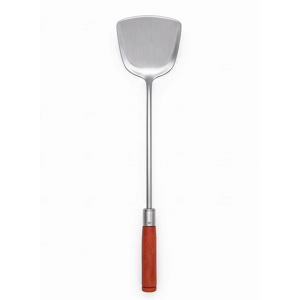 Stainless Steel Tawa Spatula (Khurpi) with Wooden Handle