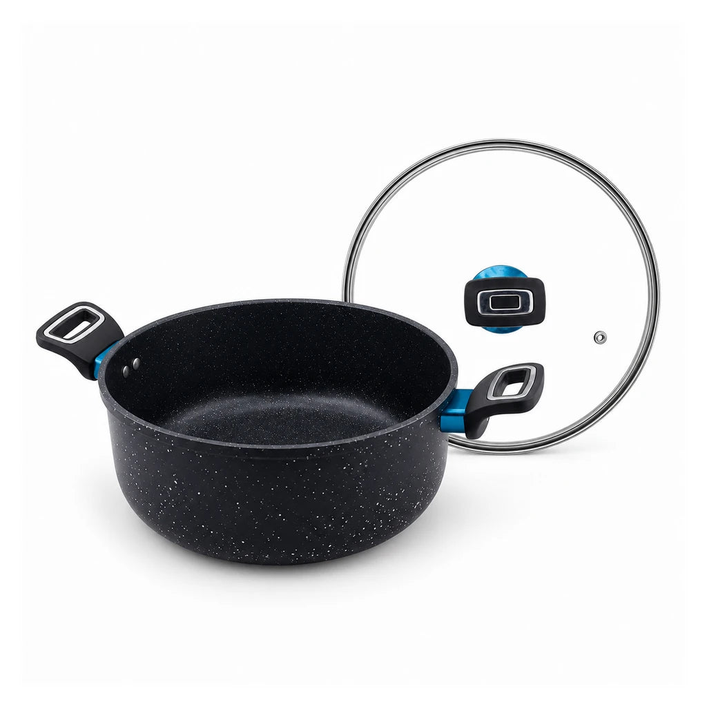 Prestige 28 cm Induction Non-Stick Cooking Pot - Black & Grey