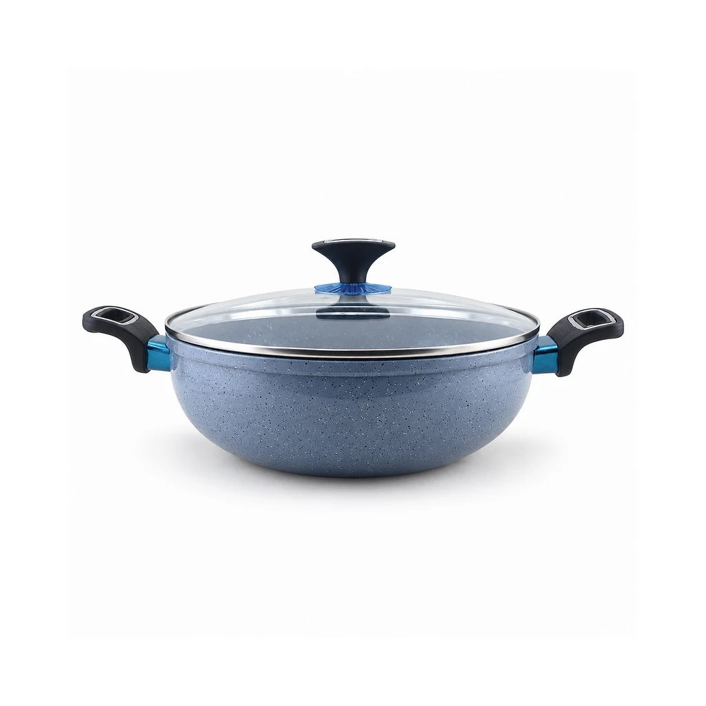 Prestige Lion 32 cm Non-Stick Induction Wok - Black, Green & Grey