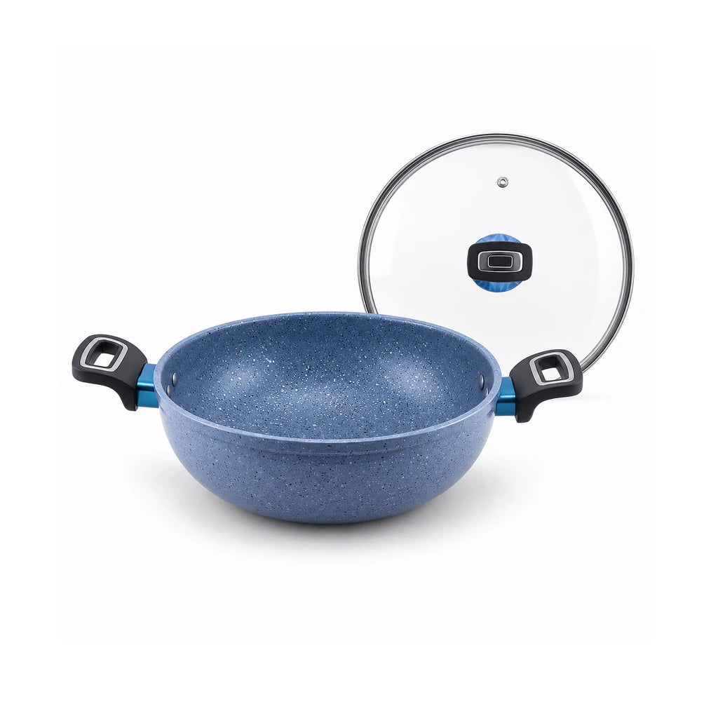 Prestige Lion 32 cm Non-Stick Induction Wok - Black, Green & Grey