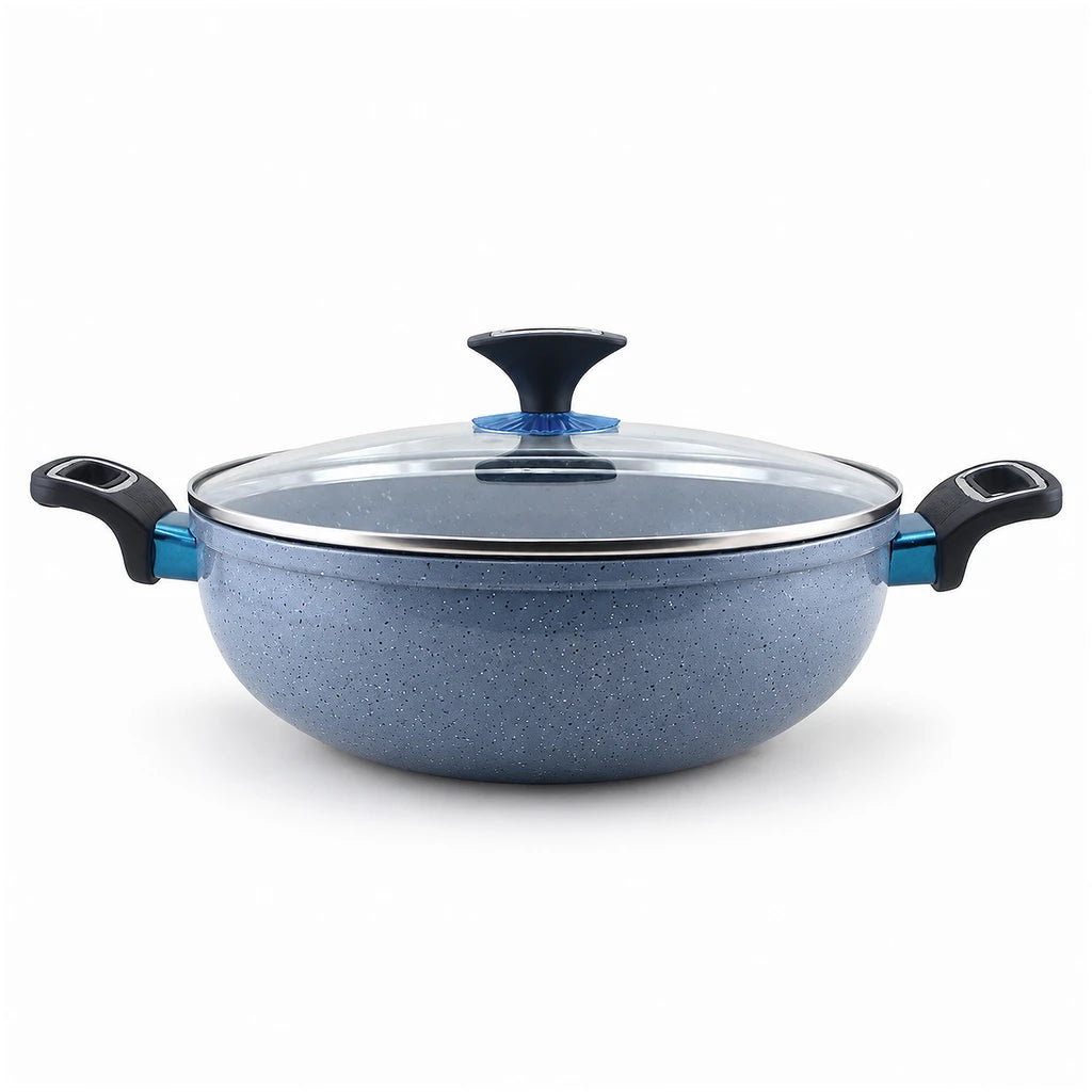 Prestige Lion 34 cm Non-Stick Induction Wok - Black, Grey & Green