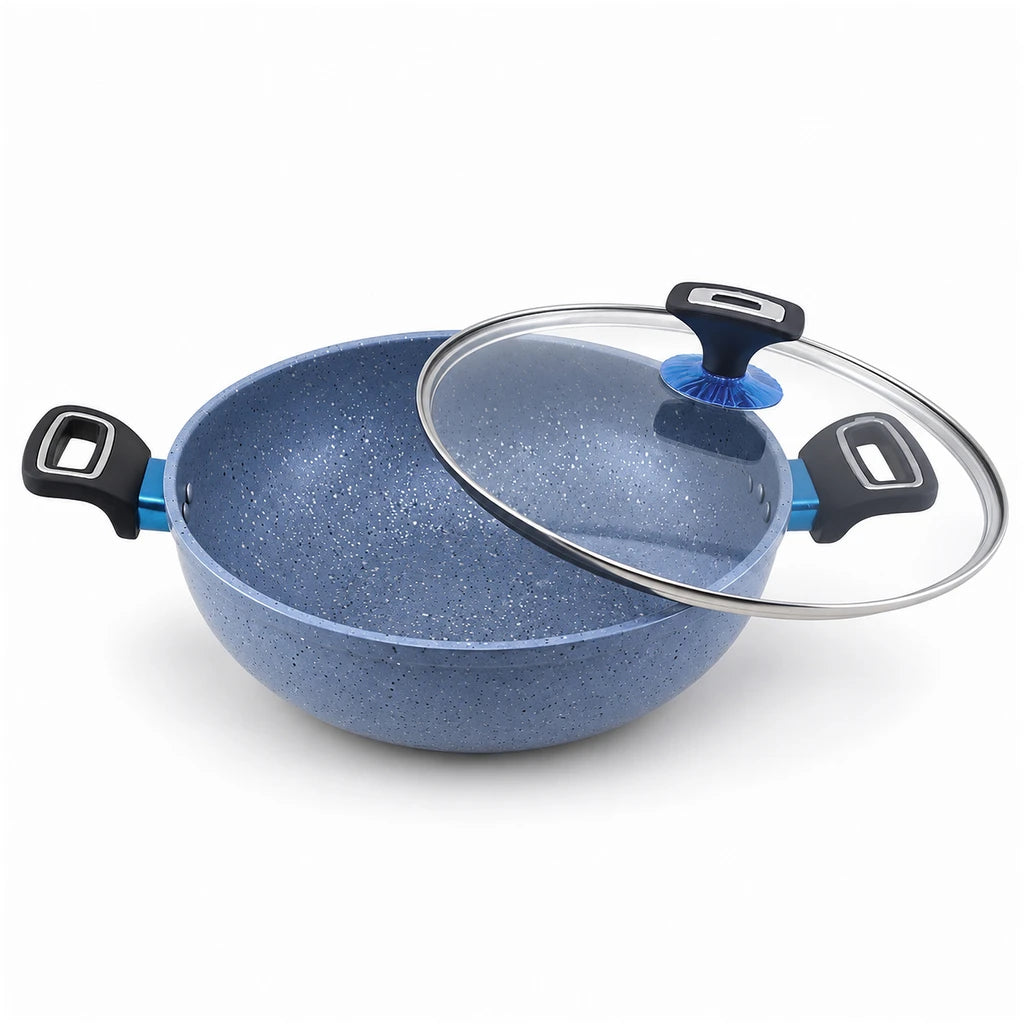 Prestige Lion 34 cm Non-Stick Induction Wok - Black, Grey & Green