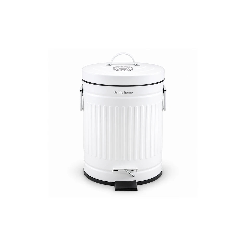 Danny Home Pedal-Push Dustbin White - 5-Liter