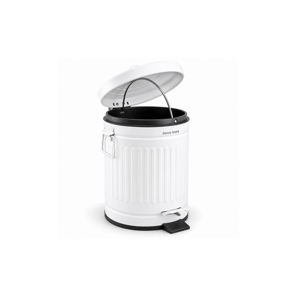 Danny Home Pedal-Push Dustbin White - 5-Liter