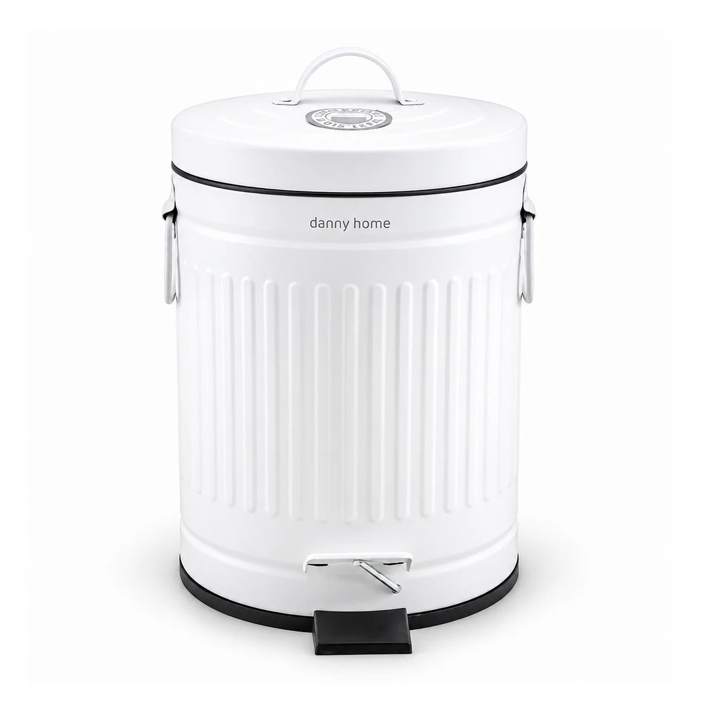 Danny Home Pedal-Push Dustbin White - 12-Liter